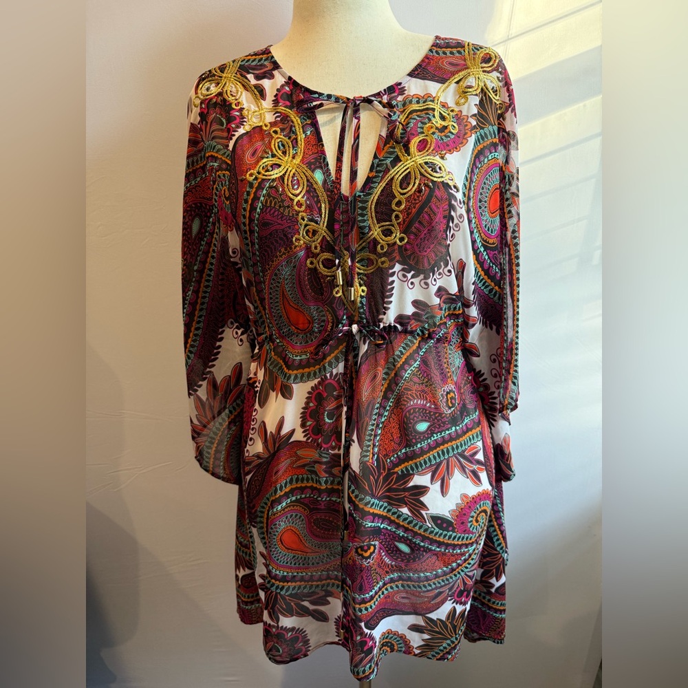 Laundry By Shelli Segal‎ Multicolor Paisley Kaftan Dress